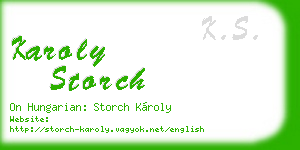 karoly storch business card